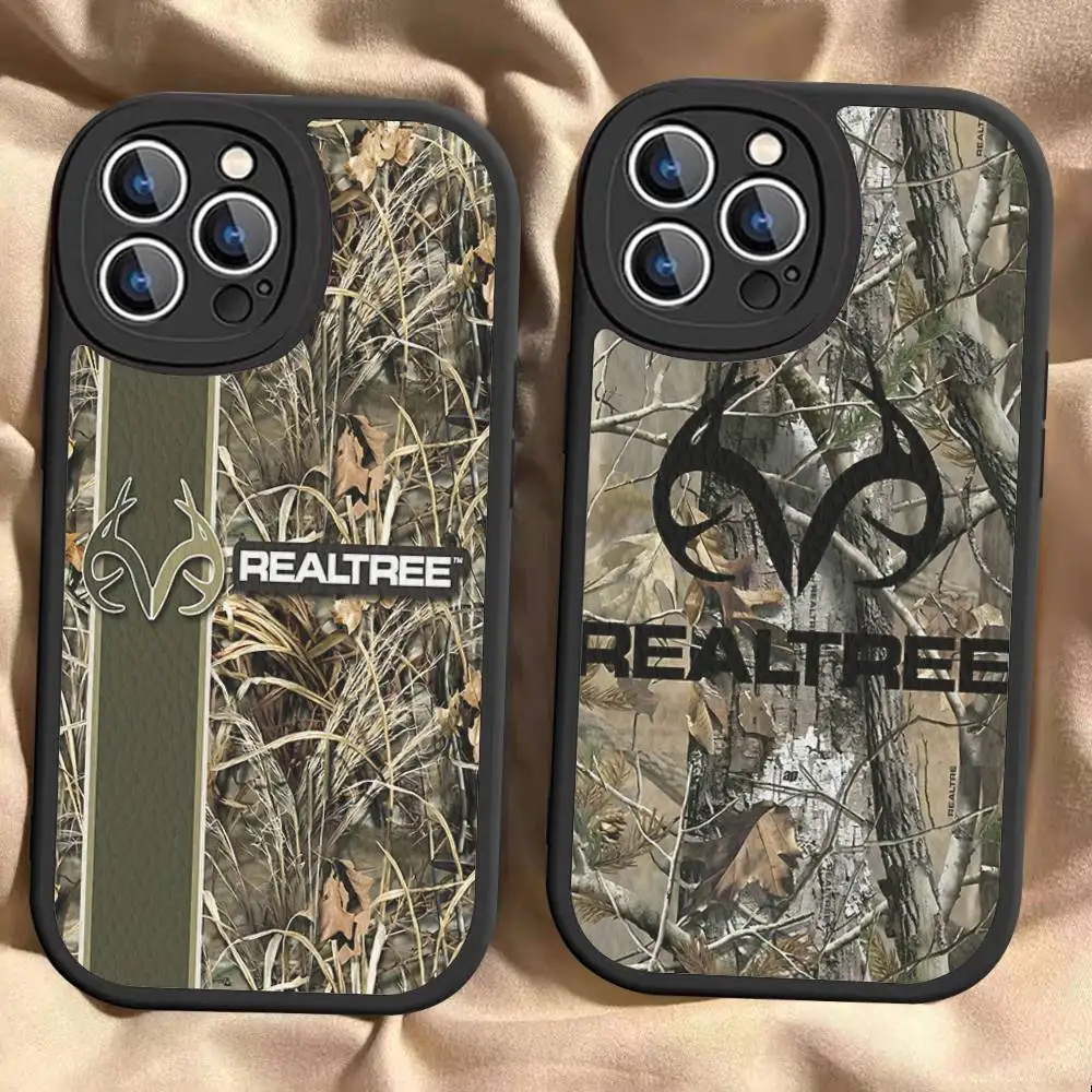R-Realtrees Real Tree Funda de teléfono de cuero duro para IPhone 16 15 14 13 12 Mini 11 14 Pro Max Xs X Xr 7 8 Plus Fundas - imagen 2