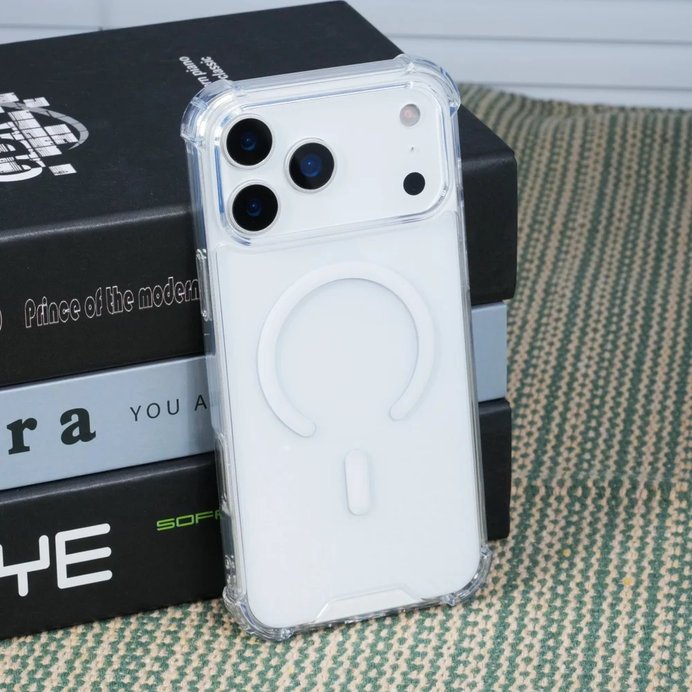 Armadura a prueba de golpes para funda Magsafe para iPhone 17 Air 16 15 14 13 12 11 Pro Max Plus 17ProMax suave + cubierta Original transparente dura - imagen 2