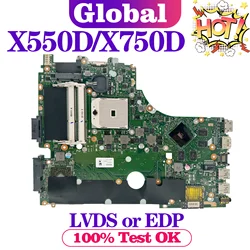 Placa base KEFU para ASUS X550D/X750D LVDS/EDP