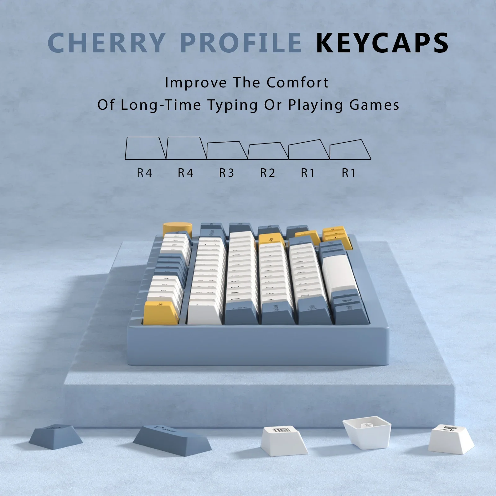 KBDiy 145 teclas/juego de teclas PBT para teclado mecánico perfil de cereza teclas Retro amarillo albaricoque para sublimación de interruptor MX - imagen 4