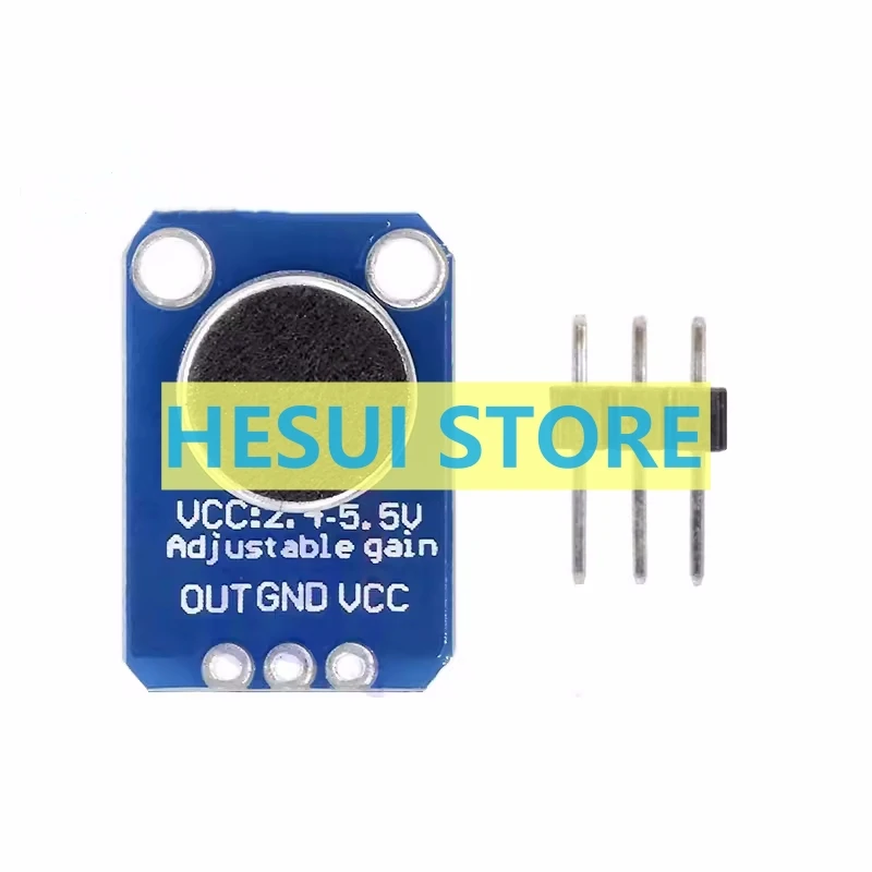 Módulo 4466 MAX4466 Placa de módulo de sensor de sonido Placa de módulo de preamplificador de micrófono Módulo de preamplificador de micrófono Azul