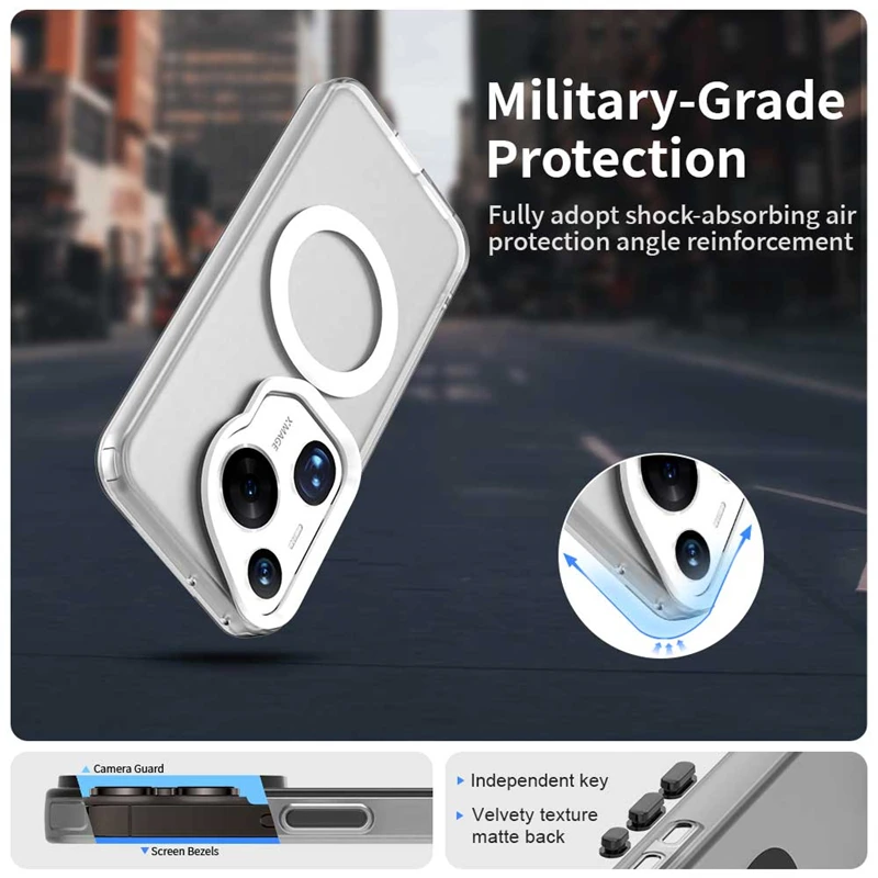 Para Funda Huawei Pura 70 Ultra Funda Huawei Pura 70 Ultra Capa anular magnética carga inalámbrica mate transparente Funda Pura 70 Ultra - imagen 4