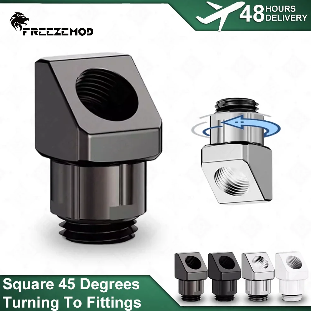 FREEZEMOD Accesorio giratorio de 45 grados Rosca G1/4 Dientes interiores y exteriores Par de latón 360 °   Rotación MOD PC Refrigeración por agua - imagen 2