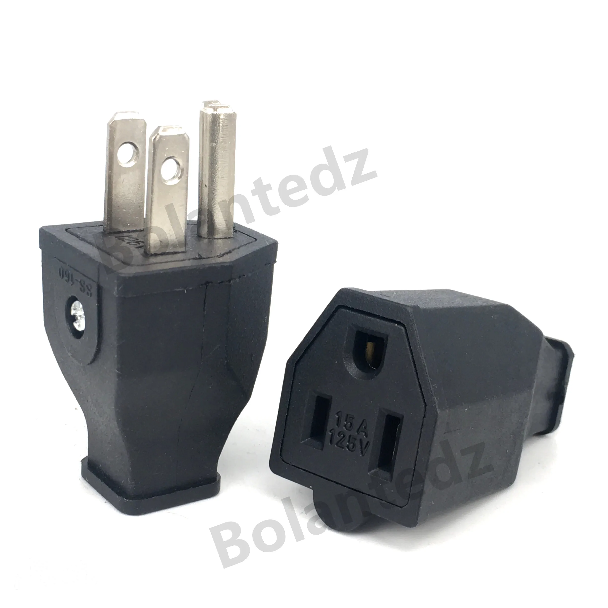 Negro 125v 15a Nema L5-15P L5-15R conector macho hembra de EE. UU. Toma de corriente triprong cableado receptáculo eléctrico enchufe de CA - imagen 3