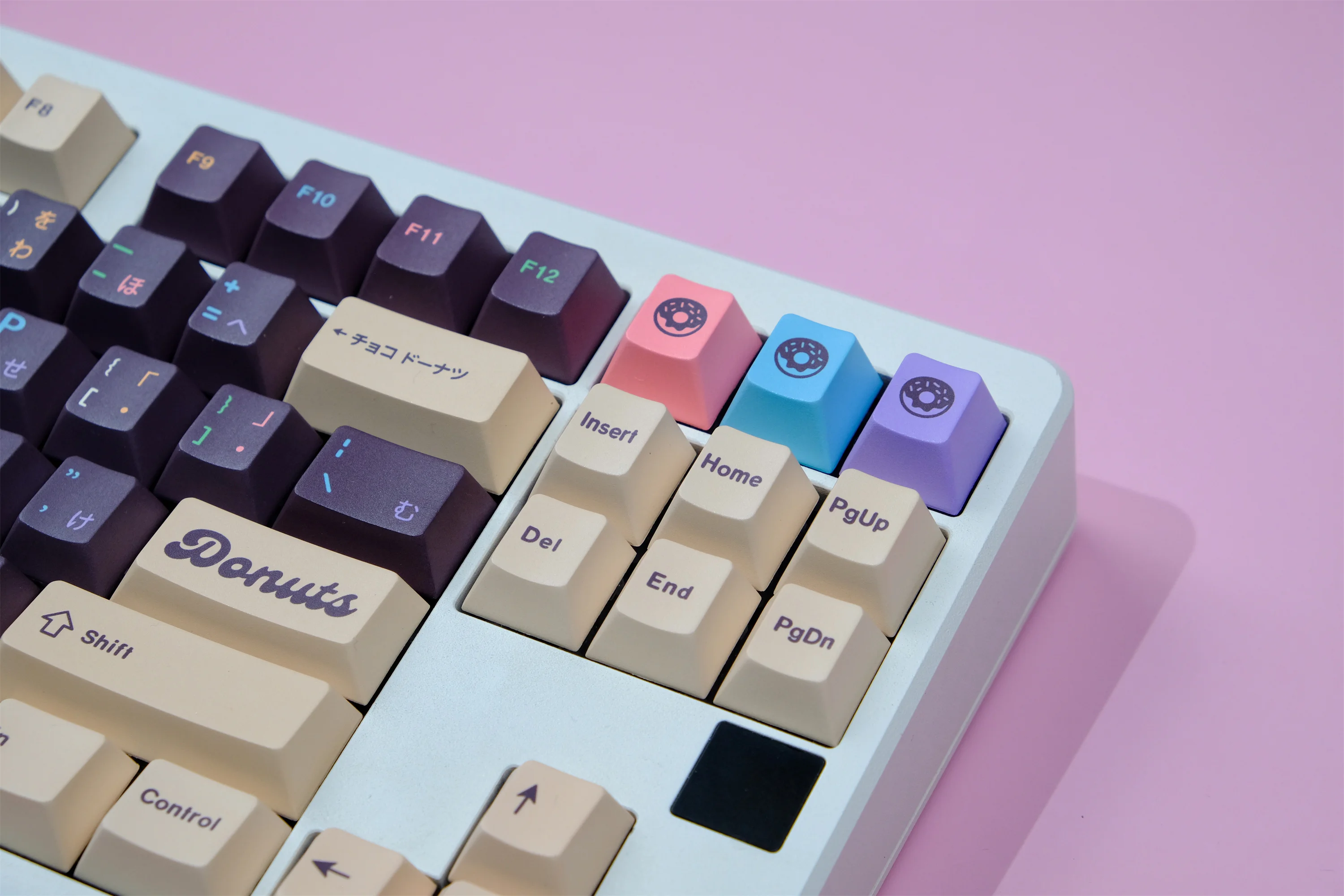 Teclas de Donuts, 129 teclas, Material PBT, perfil CHERRY, DYE-SUB personalizado para interruptor CHERRY MX, teclas de teclado mecánico - imagen 4