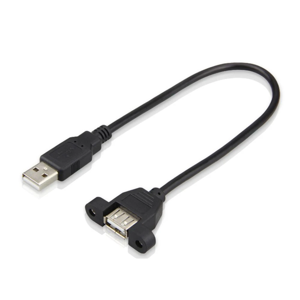 Cable de extensión USB para montaje en panel, puerto tipo uno usb2.0 macho a hembra con orificio para tornillo Cable de conexión de bloqueo Cabo 30cm 1M 5M 1,5 M - imagen 4