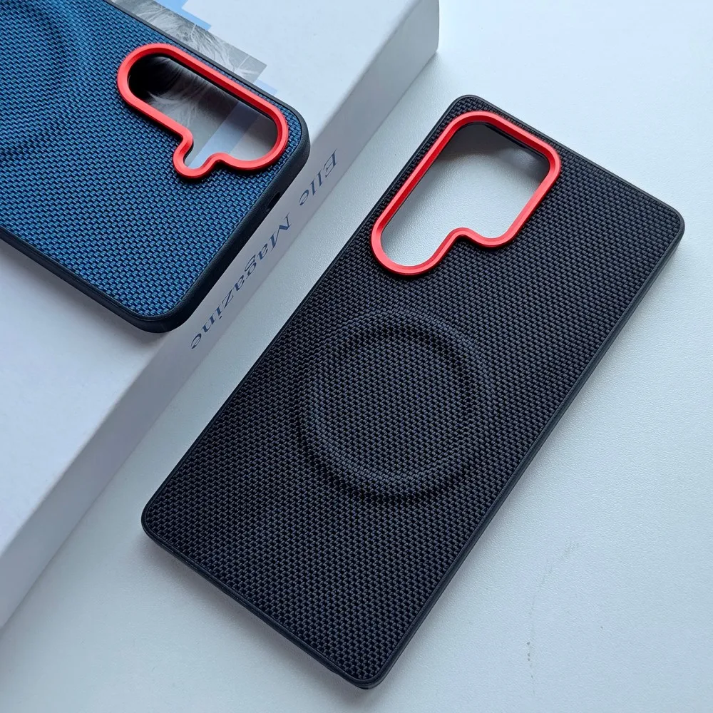 Para Samsung Galaxy S25 edge funda dura de cuero PU funda protectora trasera de carga inalámbrica magnética para Samsung S25 S24 Plus Ultra - imagen 5