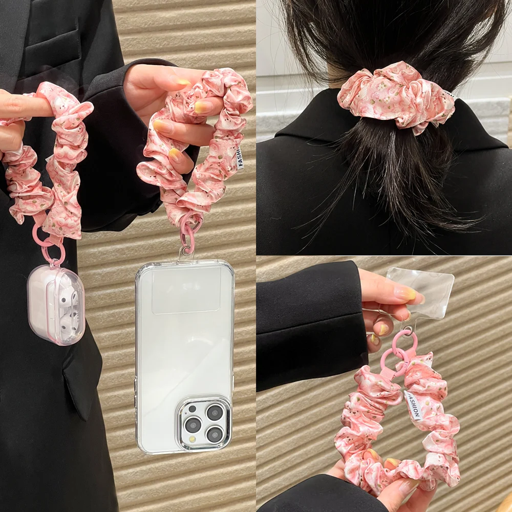 Correa de muñeca corta Universal, pulsera, cordón para teléfono móvil, lazo para el pelo con flor antipérdida, llavero, cuerda, accesorios para teléfono móvil - imagen 2
