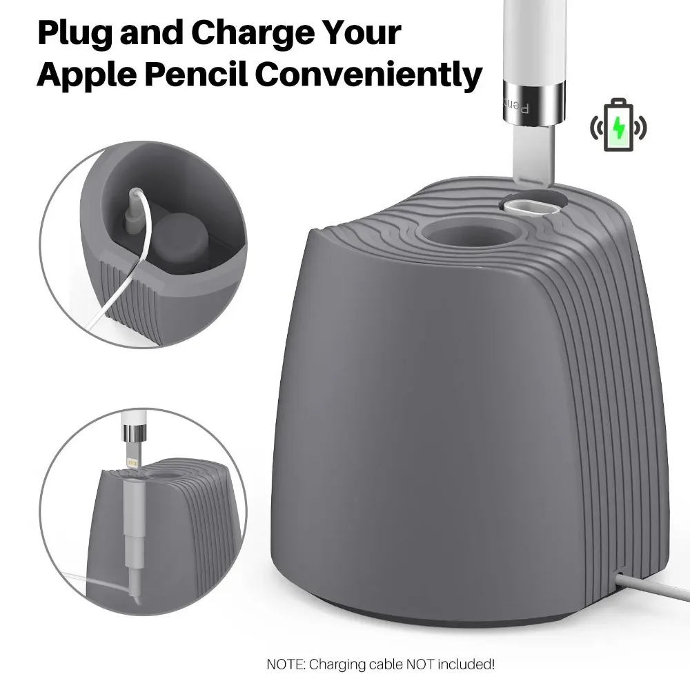 Soporte de silicona portátil para Apple Pencil 1/2, soporte de cargador, Base antideslizante, estación de carga, accesorios adaptadores de base - imagen 3