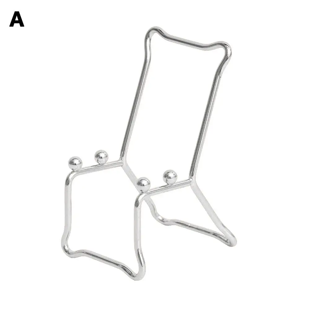 Soporte de exhibición de placa de libro multifunción, soporte de caballete para platos de colocación de escritorio, soportes para fotos, placa de foto, soporte artístico de Metal R3f4 - imagen 4