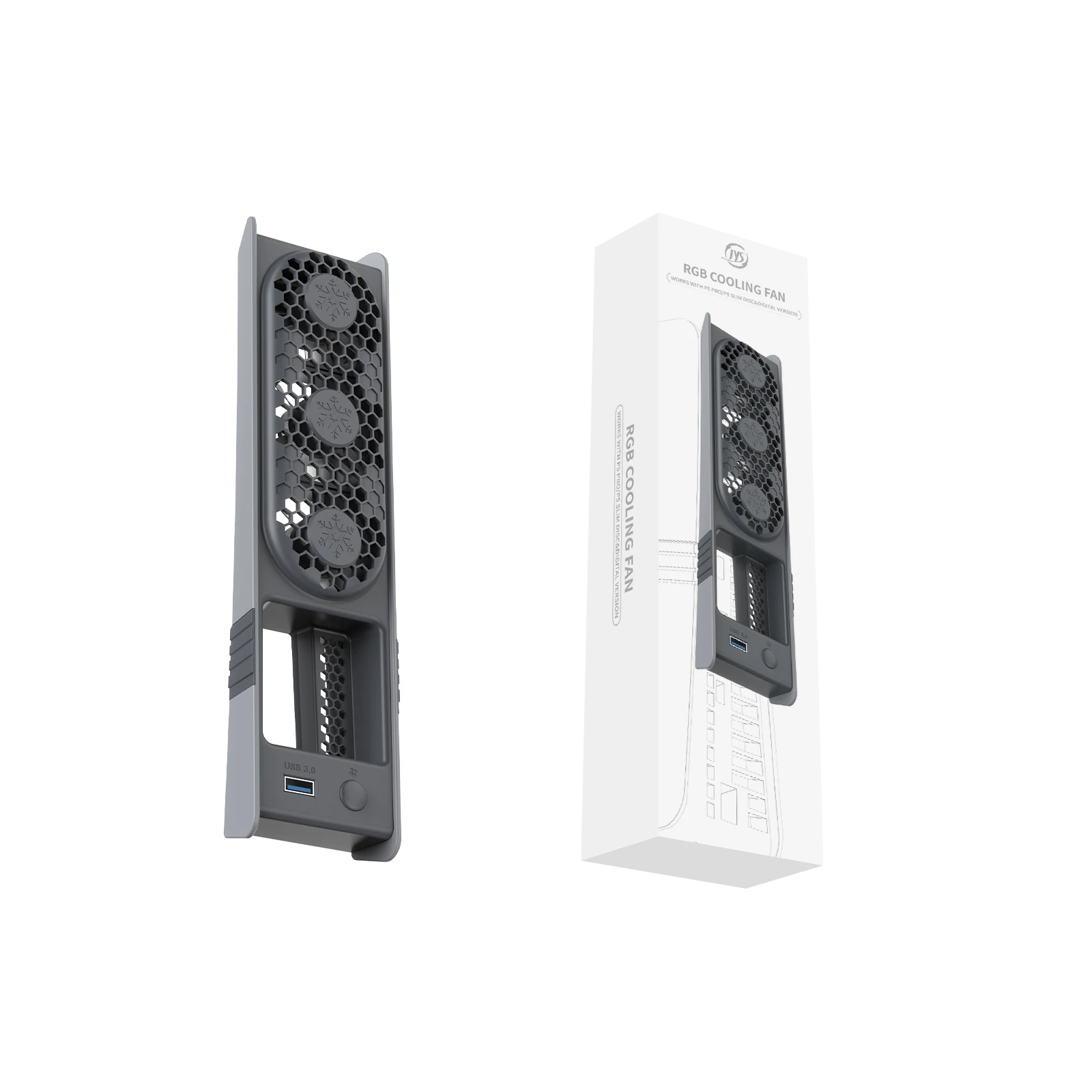 STORM WYRM Ventilador de refrigeración JYS-P5228 para PS5 Pro/Slim con 3 velocidades ajustables, iluminación RGB, bajo ruido, fácil instalación - imagen 3