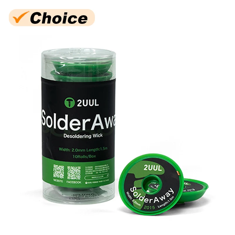 10 rollos/caja mecha para desoldar para teléfono móvil 2UUL DW11 soldadura PCB reparación soldadura colofonia limpieza alambre de flujo de soldadura