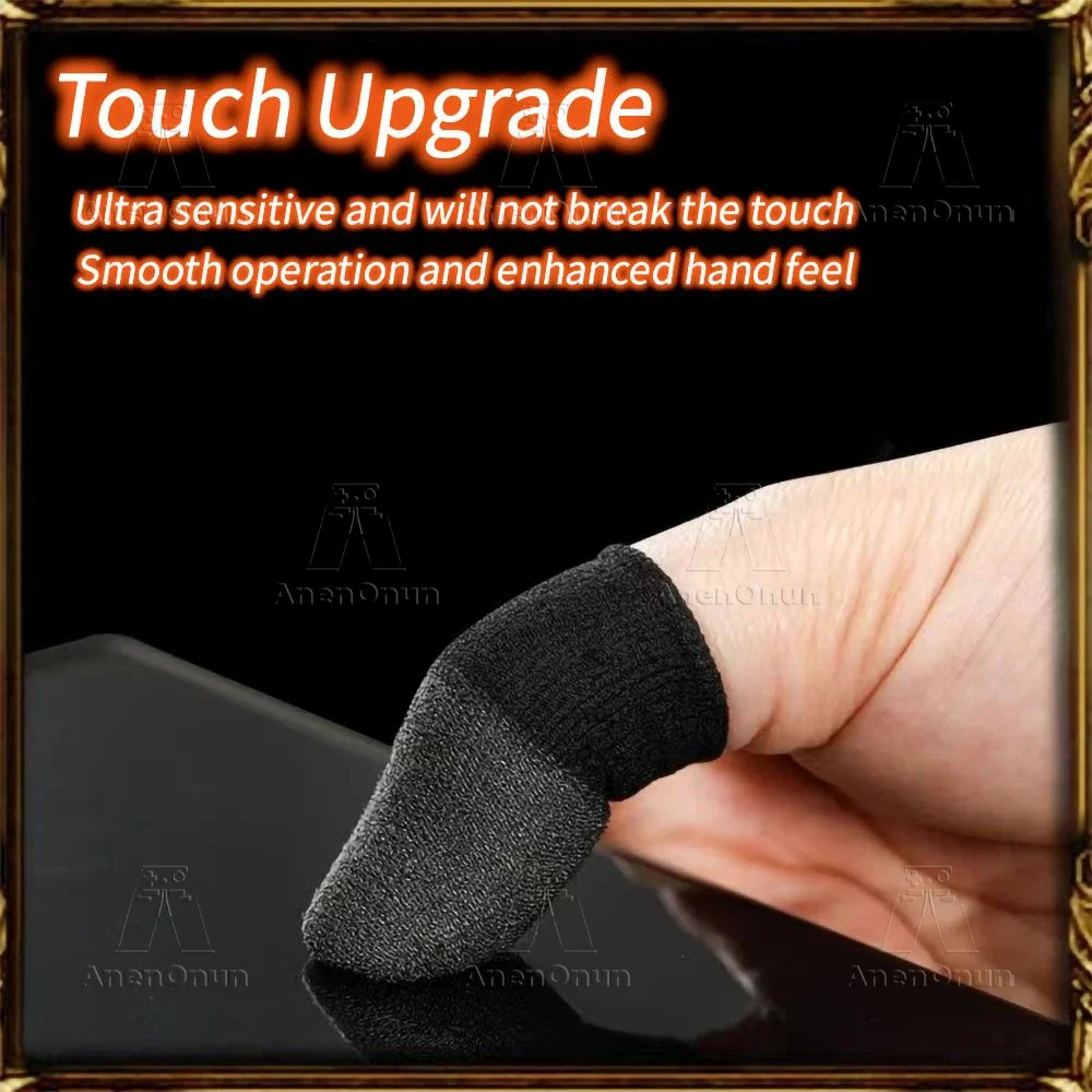 2 uds funda para el dedo para juegos cómodo transpirable puntos táctiles precisos alta calidad juego móvil pantalla táctil guante para la yema del dedo - imagen 3
