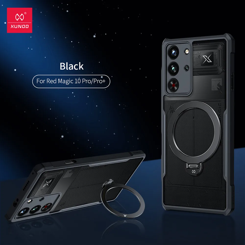 Para ZET Nubia Red Magic 10 Pro, 10 Pro Plus funda magnética XUNDD calidad a prueba de golpes PC duro + parachoques de soporte de anillo de TPU