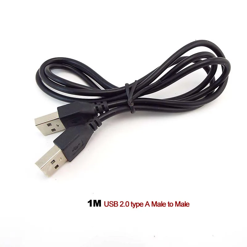 Cable de extensión USB 2,0 tipo A macho a macho, adaptador de conector de alimentación, Cable extensor de transferencia de alta velocidad para línea de sincronización de datos de PC, 1M - imagen 2