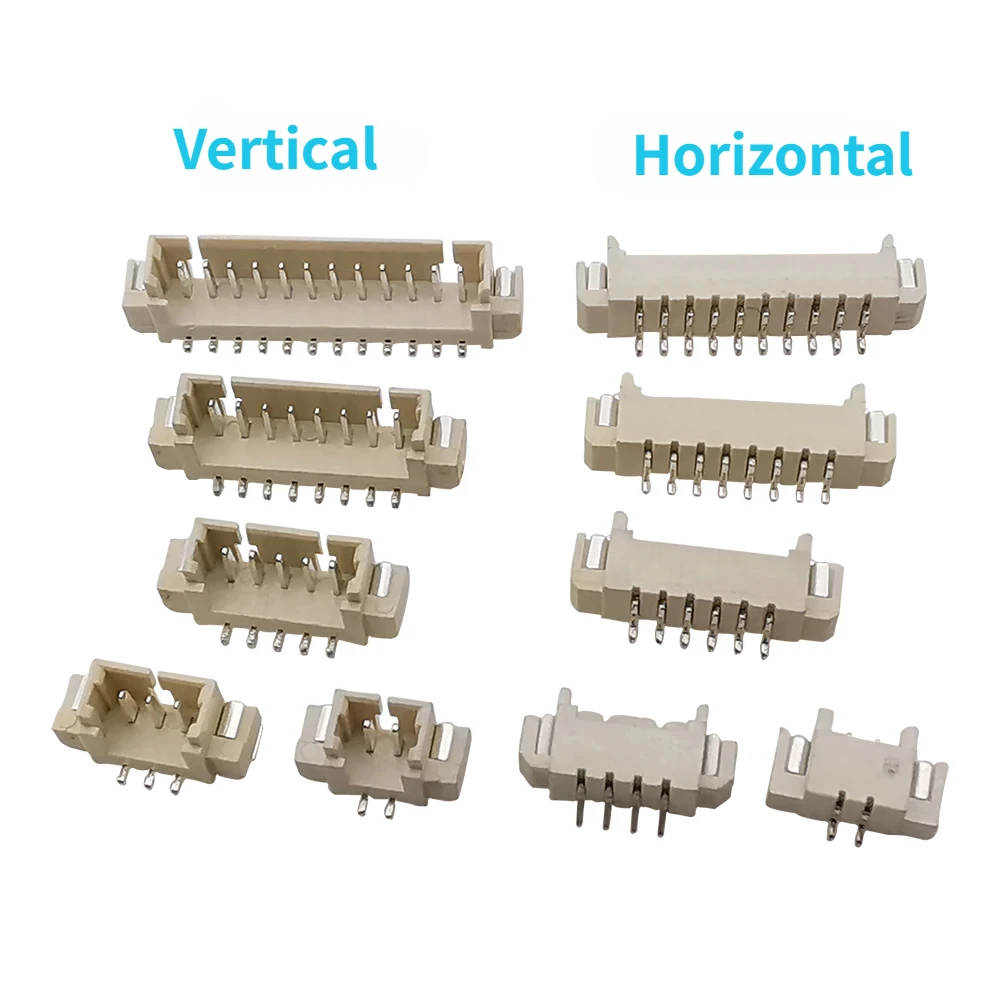 50/100 piezas JST MX 1,25mm RA SMT Horizontal Vertical SMD 2P3P4P 5P 6P 7P 8P 9P 10P 12P conector macho oblea conector de clavija