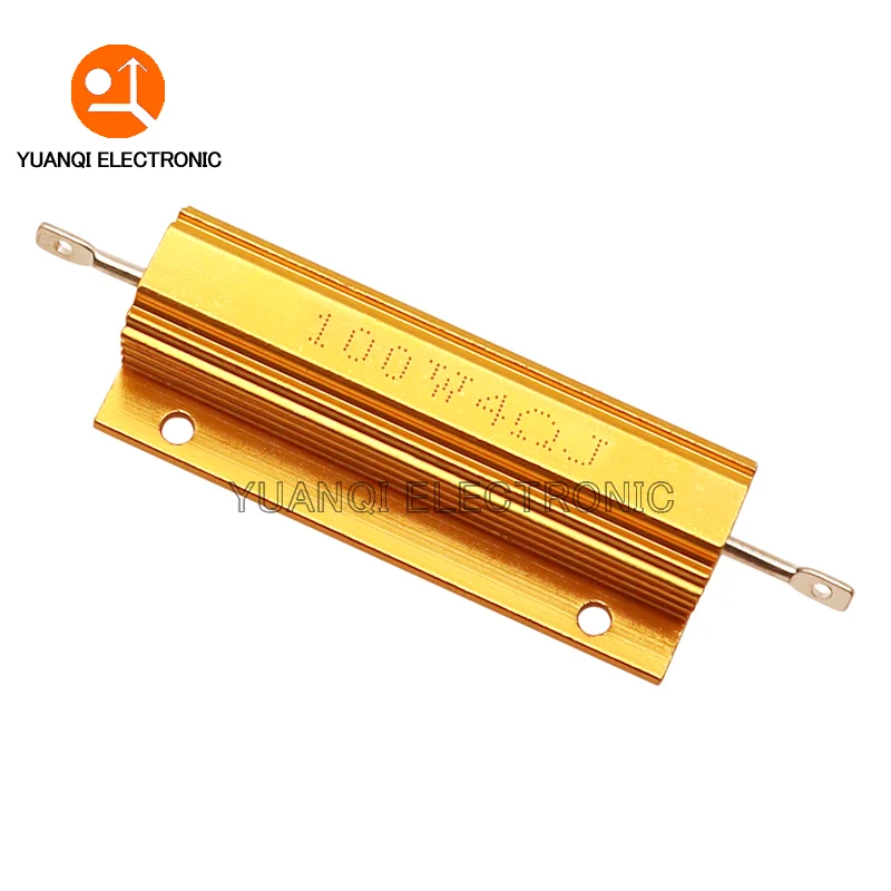 100W RX24 carcasa de Metal de potencia de aluminio resistencia bobinada 0,01 ~ 100K 0,1 0,5 1 2 4 6 8 10 20 100 150 200 300 500 1K 10K ohm - imagen 3