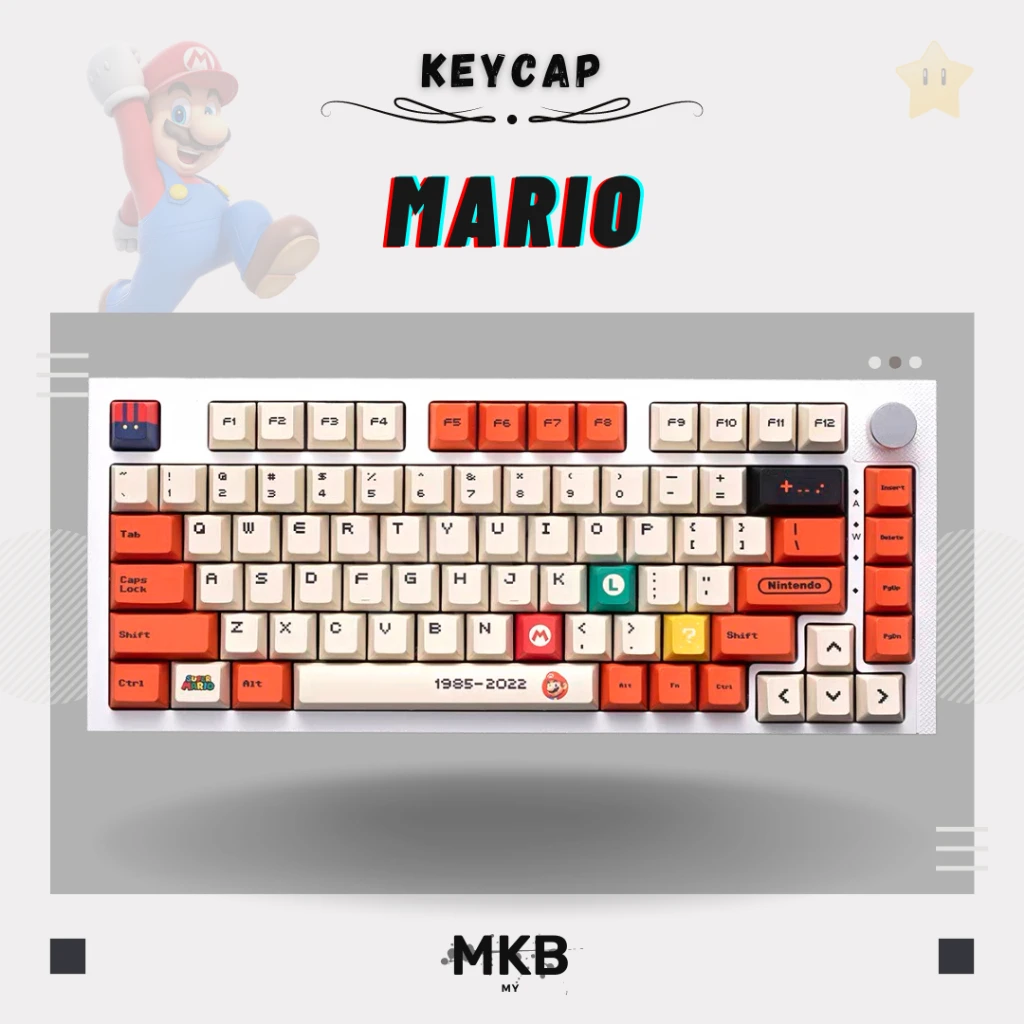 Super Ma-rio Nintendo PBT Cherry Profile Keycap Set para teclado mecánico, STOCK listo