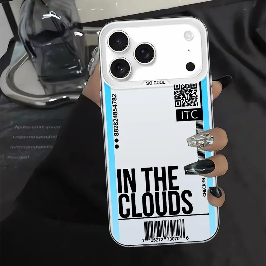 Funda trasera de teléfono para iPhone XS 16e 15 Plus 13 12 14 11 17Air XR 16 17 Pro Max pase de embarque creativo - imagen 4