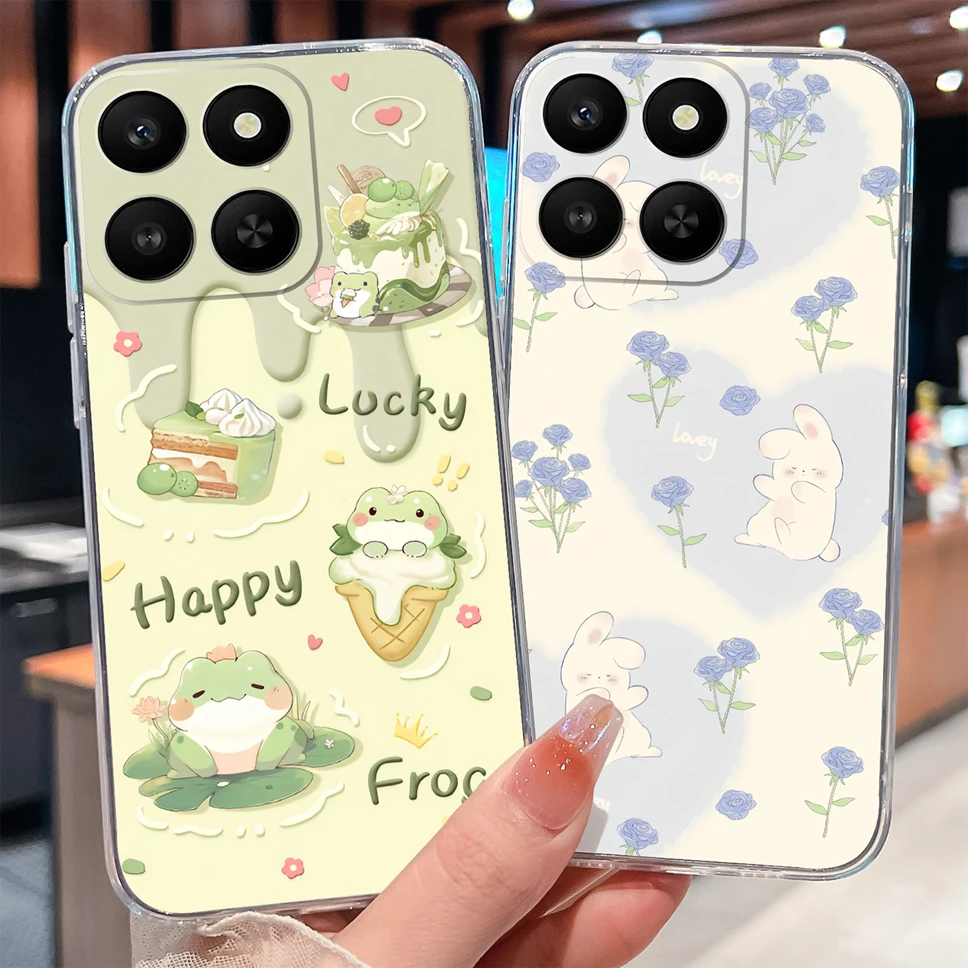 Para Honor X7D 4G 5G Funda de teléfono encantador viñetas de animales suave delgado TPU transparente Protector de silicona Para Honor X 7d Funda - imagen 2