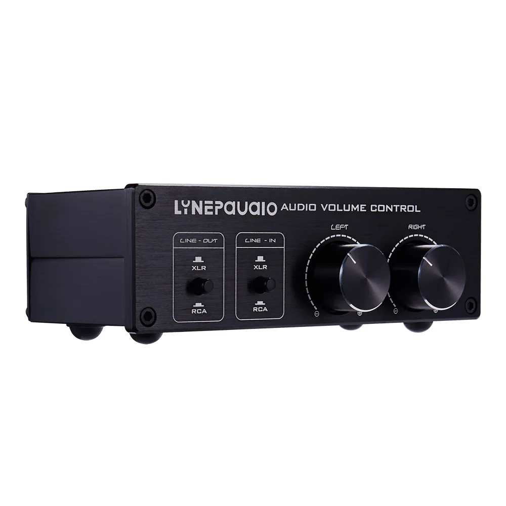 Interruptor de Audio XLR RCA totalmente equilibrado 2 en 2 salidas con controlador de volumen preamplificador pasivo altavoz activo Selector caja conmutador - imagen 3