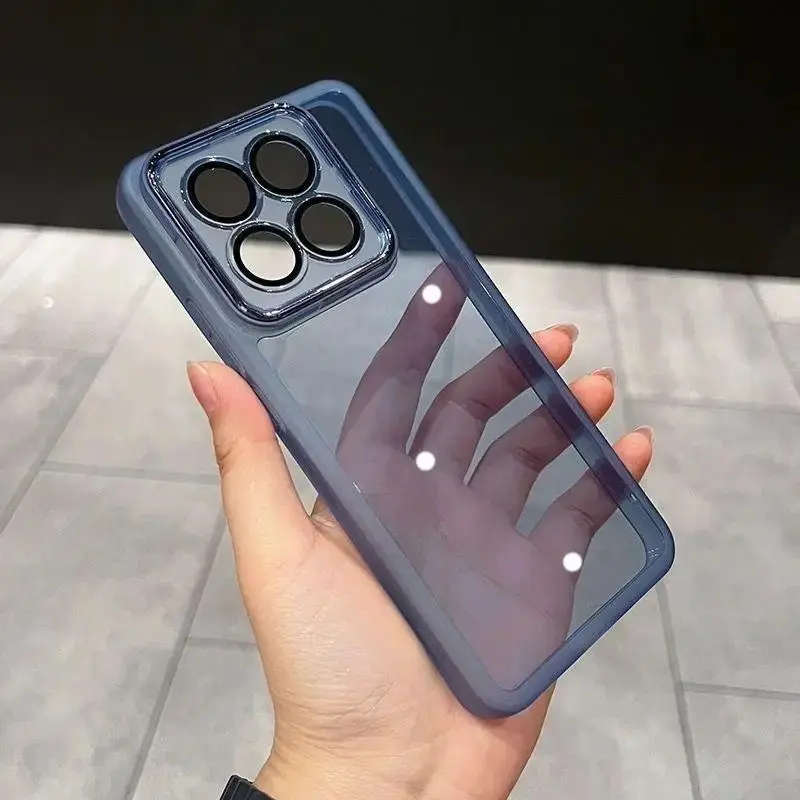 Para Xiaomi 15T 14T Pro funda de silicona transparente Simple con cubierta de película de lente para Xiaomi 15T Pro Mi15T parachoques a prueba de golpes Fudna - imagen 2