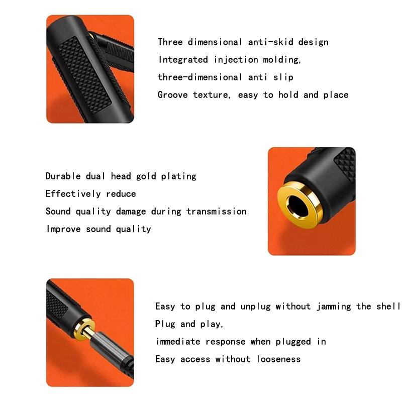 Adaptador hembra a hembra de 3,5mm para madre, Audio estéreo doble chapado en oro, cabeza recta hembra a hembra 3,5 - imagen 5