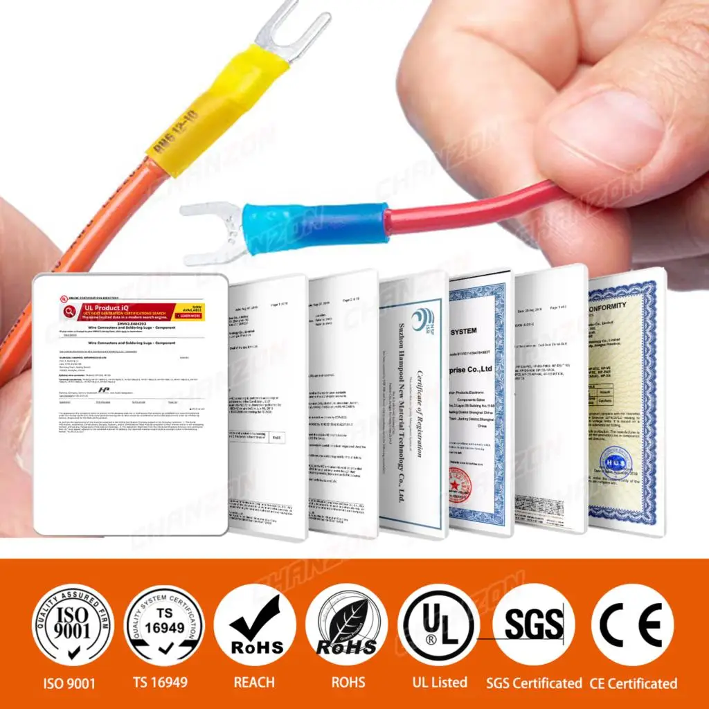 Kit de terminales de Cable de horquilla de engarzado de empalme termorretráctil, conector de junta de Cable eléctrico de soldadura de grado marino retráctil impermeable, 50 Uds. - imagen 5