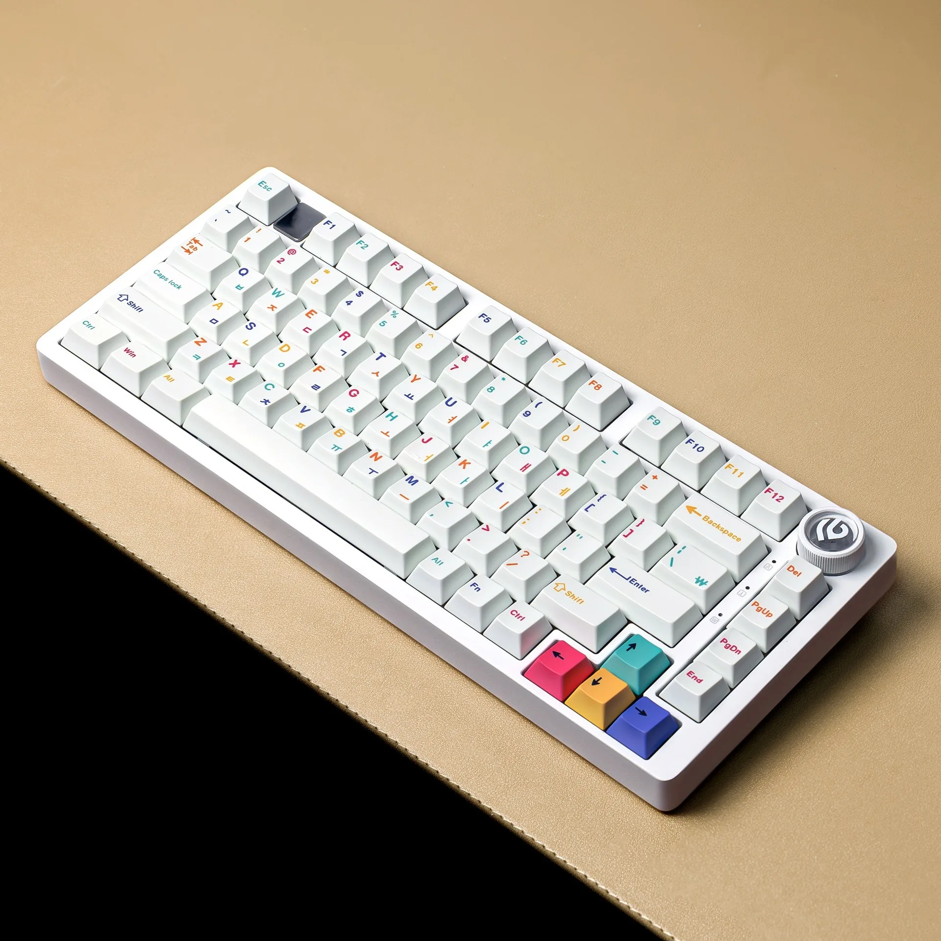 Teclas blancas minimalistas, estilo coreano, español, francés, japonés, ruso, alemán, ISO 7U, perfil de cereza, PBT, para teclado mecánico - imagen 4