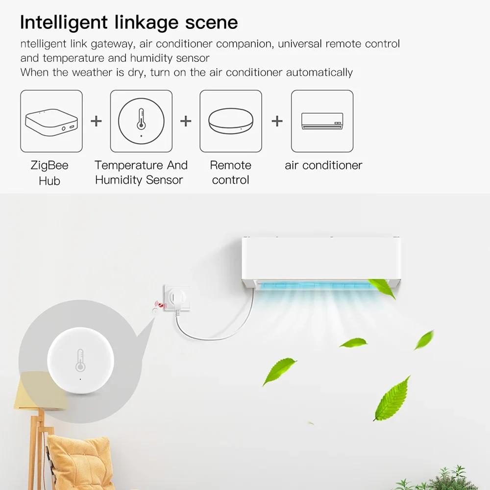 Tuya Zigbee 3,0 Sensor de temperatura y humedad Monitor remoto por aplicación Smart Life funciona con batería con Alexa Google Home - imagen 2