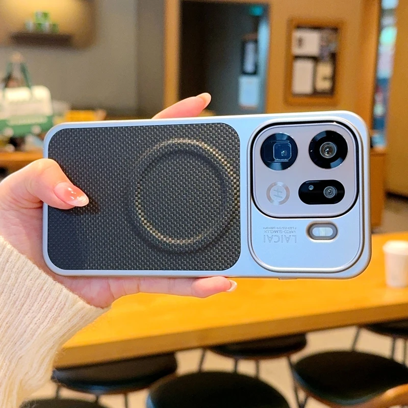 Para OPPO Find X9 Pro funda de lujo de cuero PU + PC funda protectora trasera magnética Magsafe para Find X9 X9Pro X 9 carcasa de teléfono - imagen 2