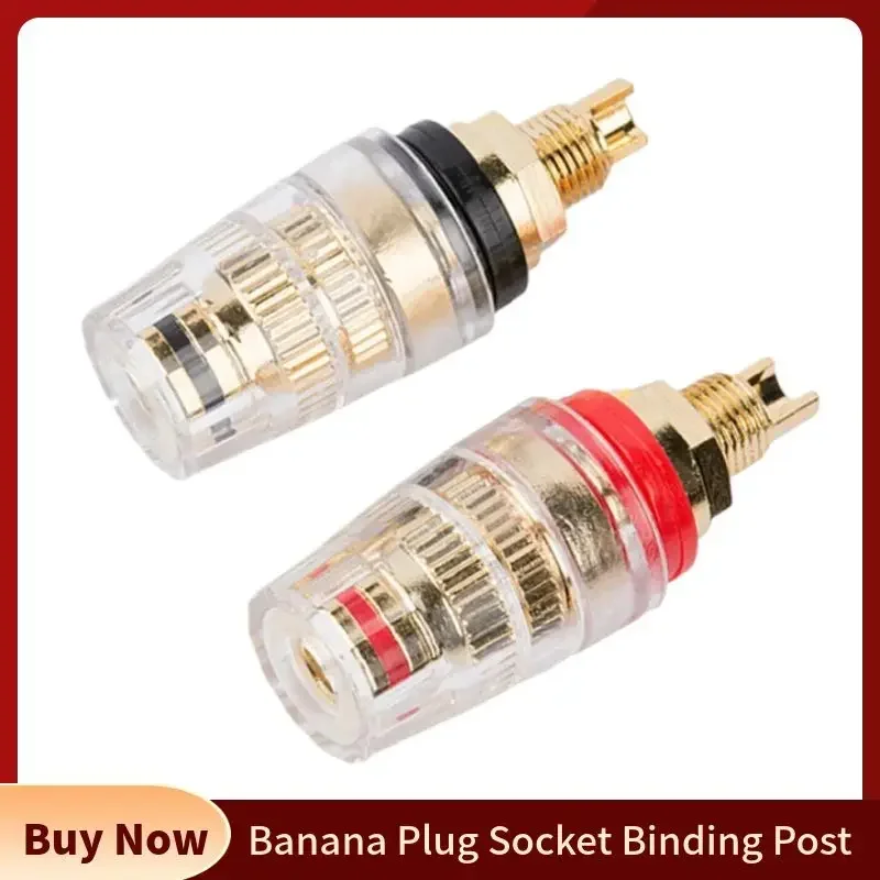 Conector Banana de poste de encuadernación, Terminal de altavoz chapado en oro, amplificador, conector de Audio, electrónica de consumo, cobre duro sólido