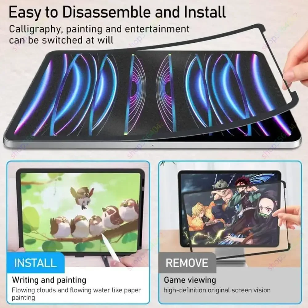 Protector de pantalla magnético Paperfeel para Samsung Galaxy Tab A9+/A9 Plus 11 S9 S8 película protectora de pantalla desmontable y reutilizable - imagen 4