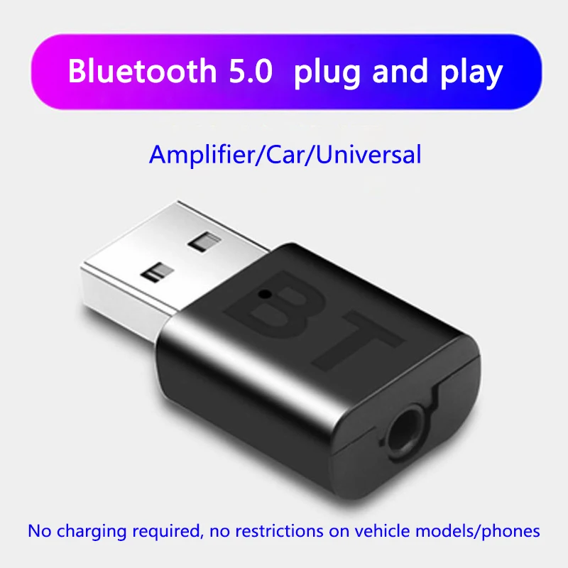 Receptor USB Bluetooth 5,0, adaptador inalámbrico Bluetooth, conector auxiliar de 3,5mm para PC, música de coche, adaptador de Audio estéreo auxiliar para auriculares de TV - imagen 3