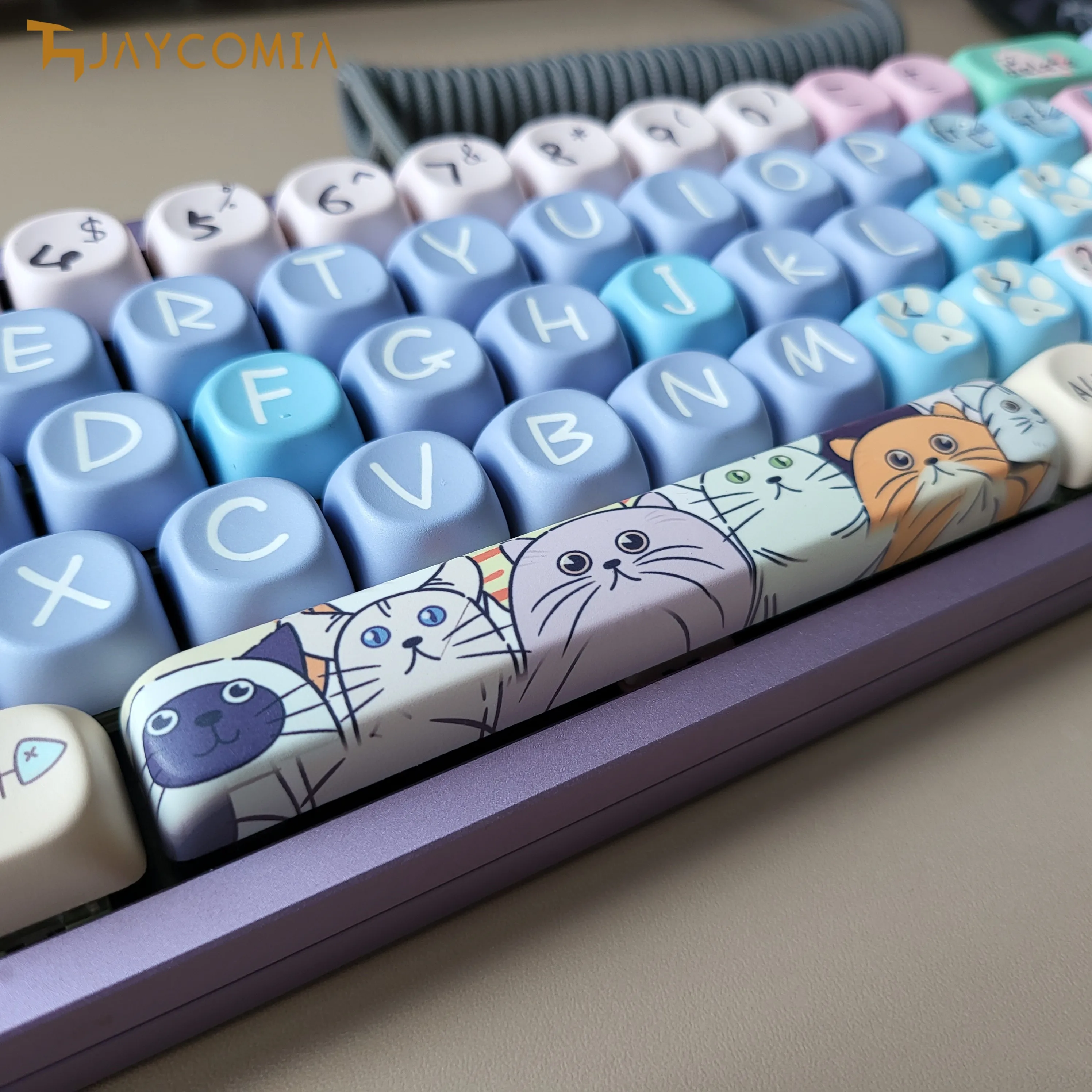 MOA PBT Keycaps francés alemán español Abnt2 coreano inglés Keycap Dye Sub dibujos animados para teclado mecánico con diseño ISO FR ES DE KR - imagen 5