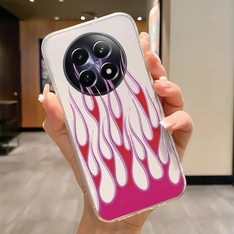 Funda transparente para Realme 12 12X 5G, Funda suave de TPU con dibujos de flores a prueba de golpes para Realme 12x6,72 ", Funda de mariposa - imagen 4