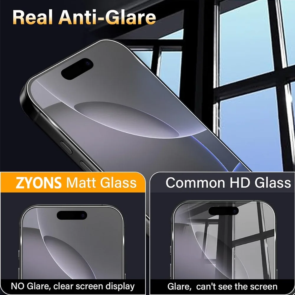 Protector de pantalla completa mate de 5 piezas para iPhone 17 16 15 14 Pro Max Air 15 16 Plus vidrio templado para iPhone 13 12 11 Pro XR XS Max - imagen 5