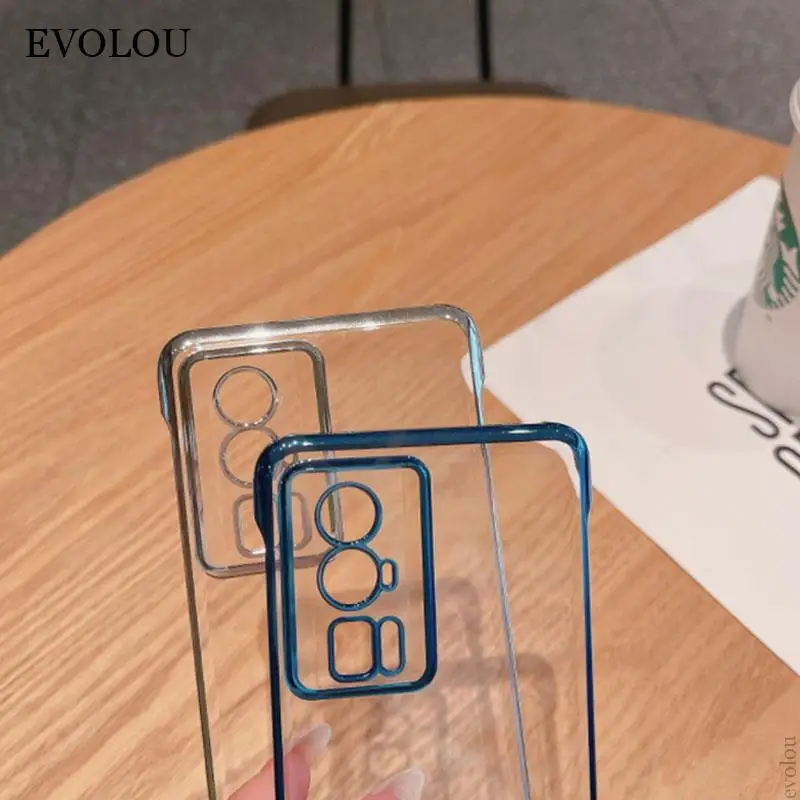 Funda de teléfono sin marco F5 Pro Plating para Poco F5pro F4 F3 Redmi K60 Pro, Ultra delgada, transparente, a prueba de golpes, cubierta dura con anillo - imagen 3