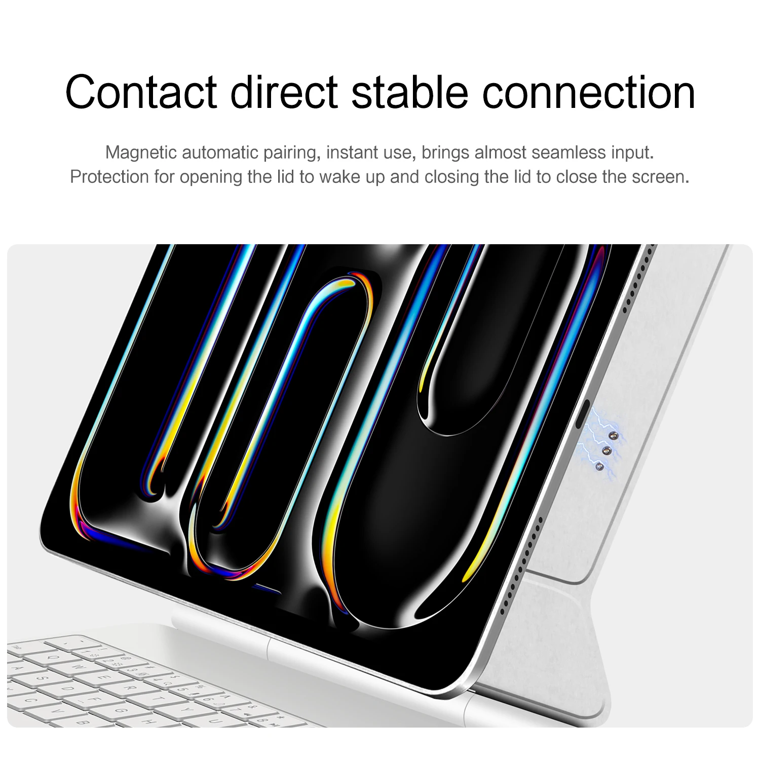 Funda con teclado mágico Smart PIN Plug & Play para iPad Pro M5 11 13 pulgadas 2025 Pro 11 13 M4 2024 carga inversa multitáctil Pogo Pin - imagen 3