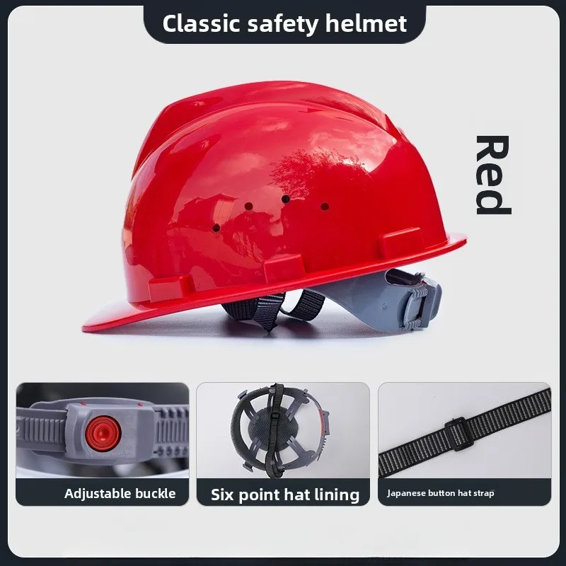 Casco de seguridad para construcción, casco protector transpirable ABS grueso para el lugar de trabajo de ingeniero - imagen 4