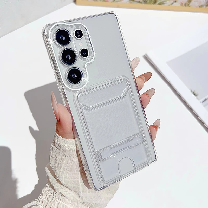 Funda de teléfono con soporte de bolsillo y billetera para fotos a la moda para Samsung Galaxy S22 S23 S24 S25 Ultra, funda trasera suave con ranura para tarjetas - imagen 5