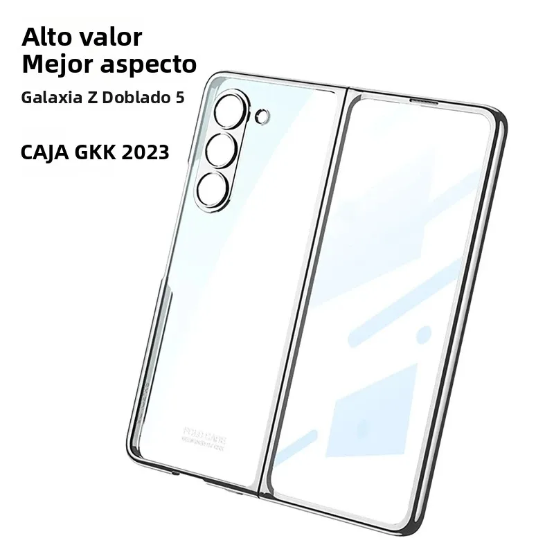 Para Samsung Galaxy Z Fold 7 Fold6 5 funda de lujo galvanizada transparente con vidrio templado plegable a prueba de golpes cubierta trasera dura - imagen 5
