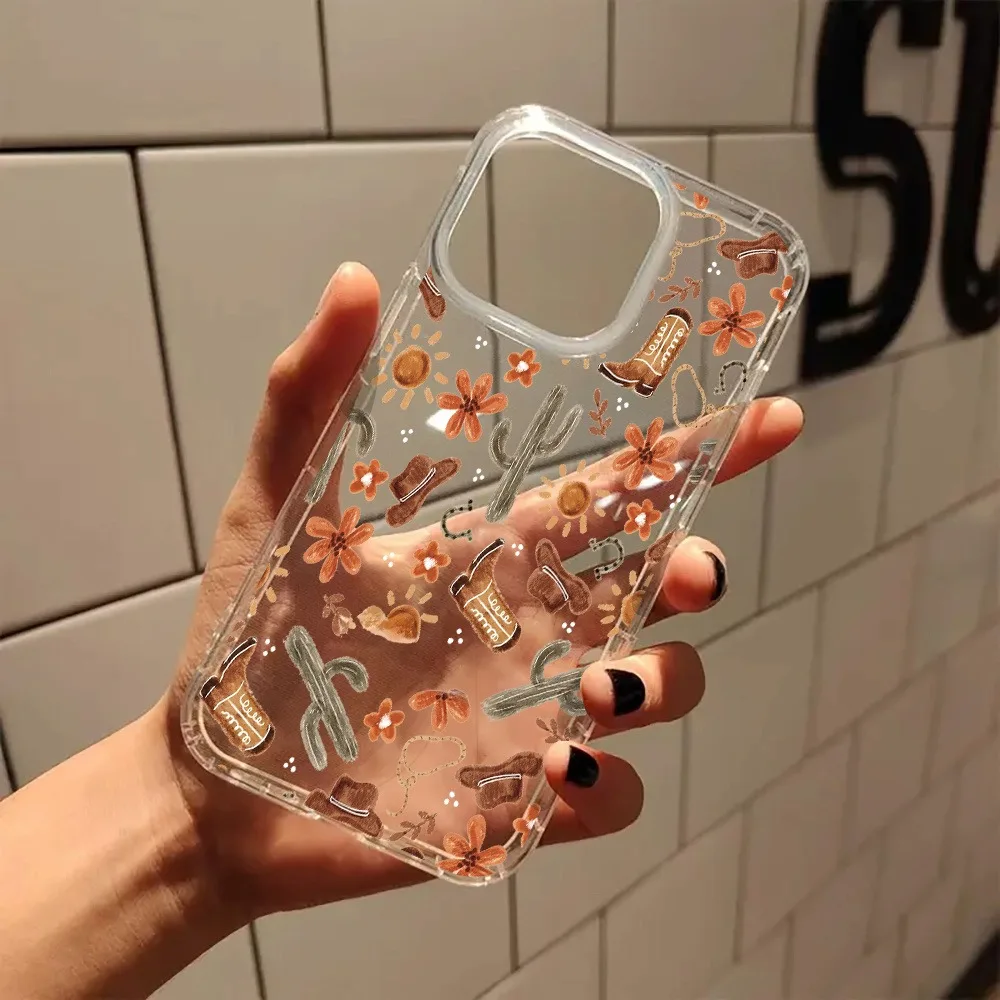 Funda de teléfono transparente con estética de vaquero costero para iPhone 17 Pro Max 16 15 14 13 12 11 XS X XR 7 8 Plus SE2 cubierta acrílica - imagen 5