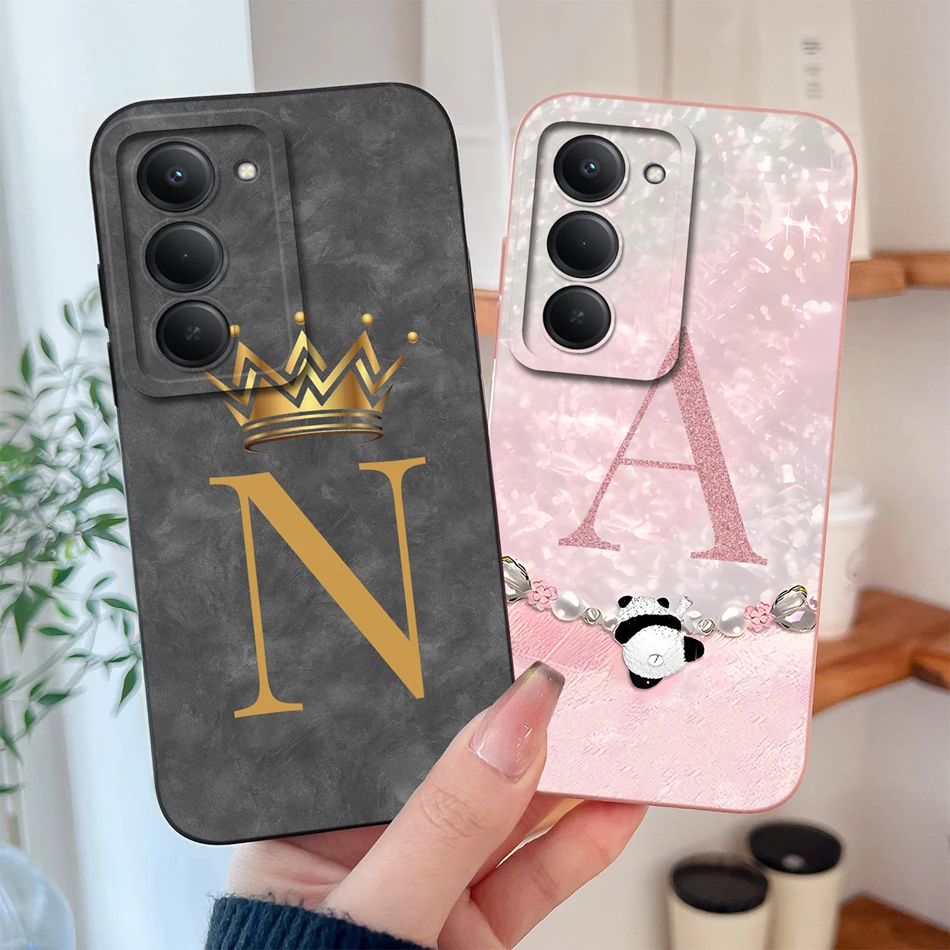 Para Redmi 15 4G 5G Funda de teléfono lindo Panda letras suave silicona líquida Funda de alta calidad para Redmi15 Funda trasera de protección completa