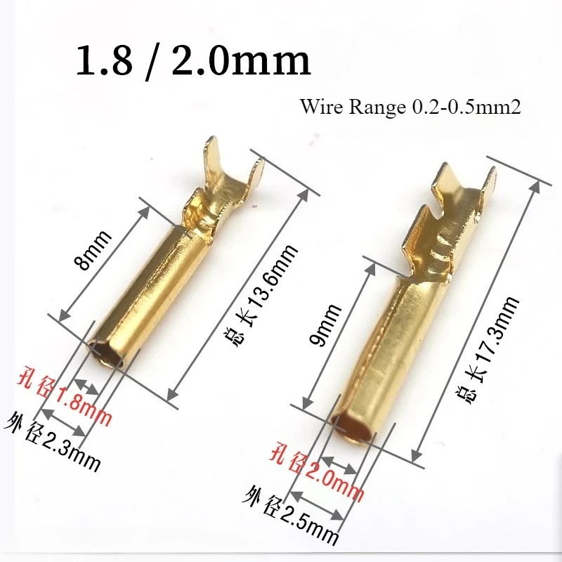 100 Uds resorte de agujero redondo Dim1.5mm 1 8mm 2,0mm 2,3mm 2mm enchufe de orificio Circular, Terminal de enchufe cilíndrico resorte de enchufe hembra - imagen 4