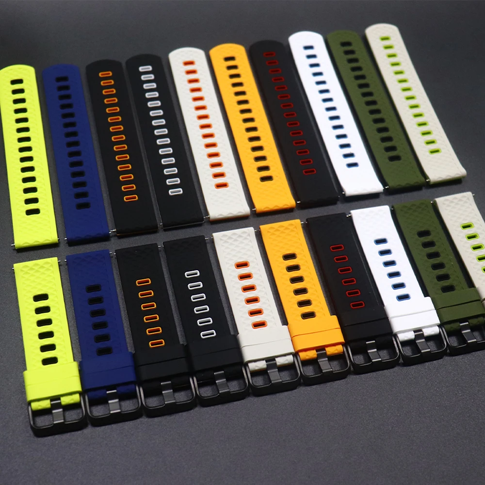 Correa deportiva de goma de 22mm para COROS PACE 4 3/APEX 4 42mm/APEX 2 Pro/APEX 46mm pulsera para Samsung Galaxy Watch3 45mm Gear S3 Band - imagen 4