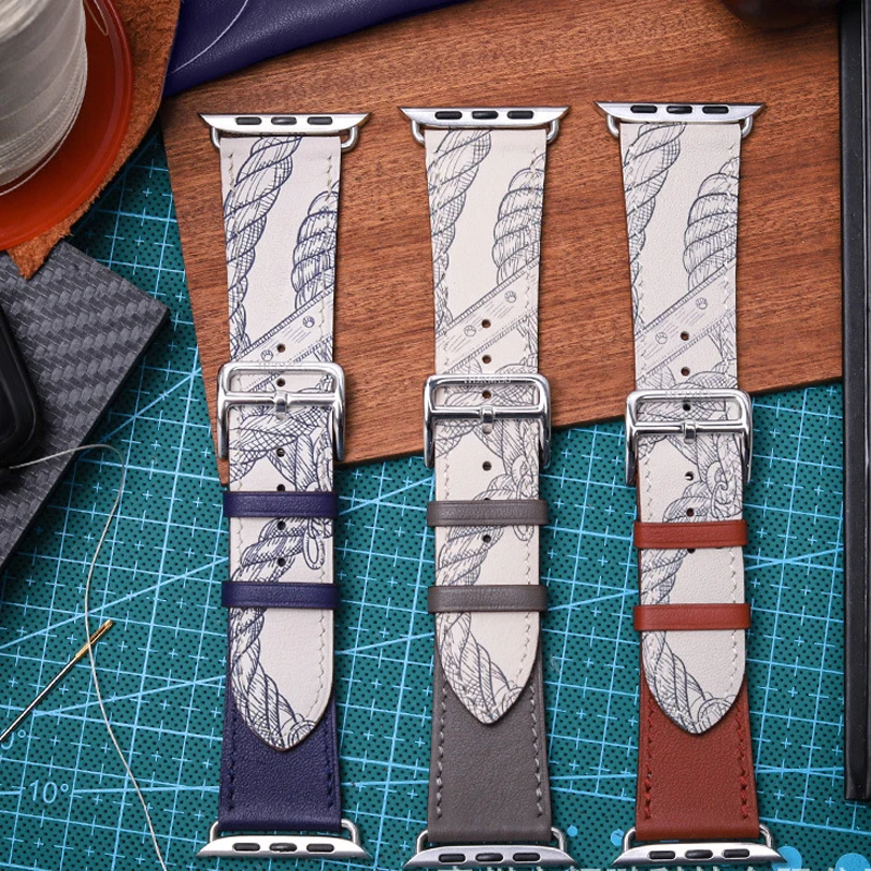 Correa de cuero genuino para Apple watch, pulsera de 42mm, 44mm, 45mm, Ultra 2, 49mm, Series 8, 9, 38mm, 40mm, 41mm - imagen 3