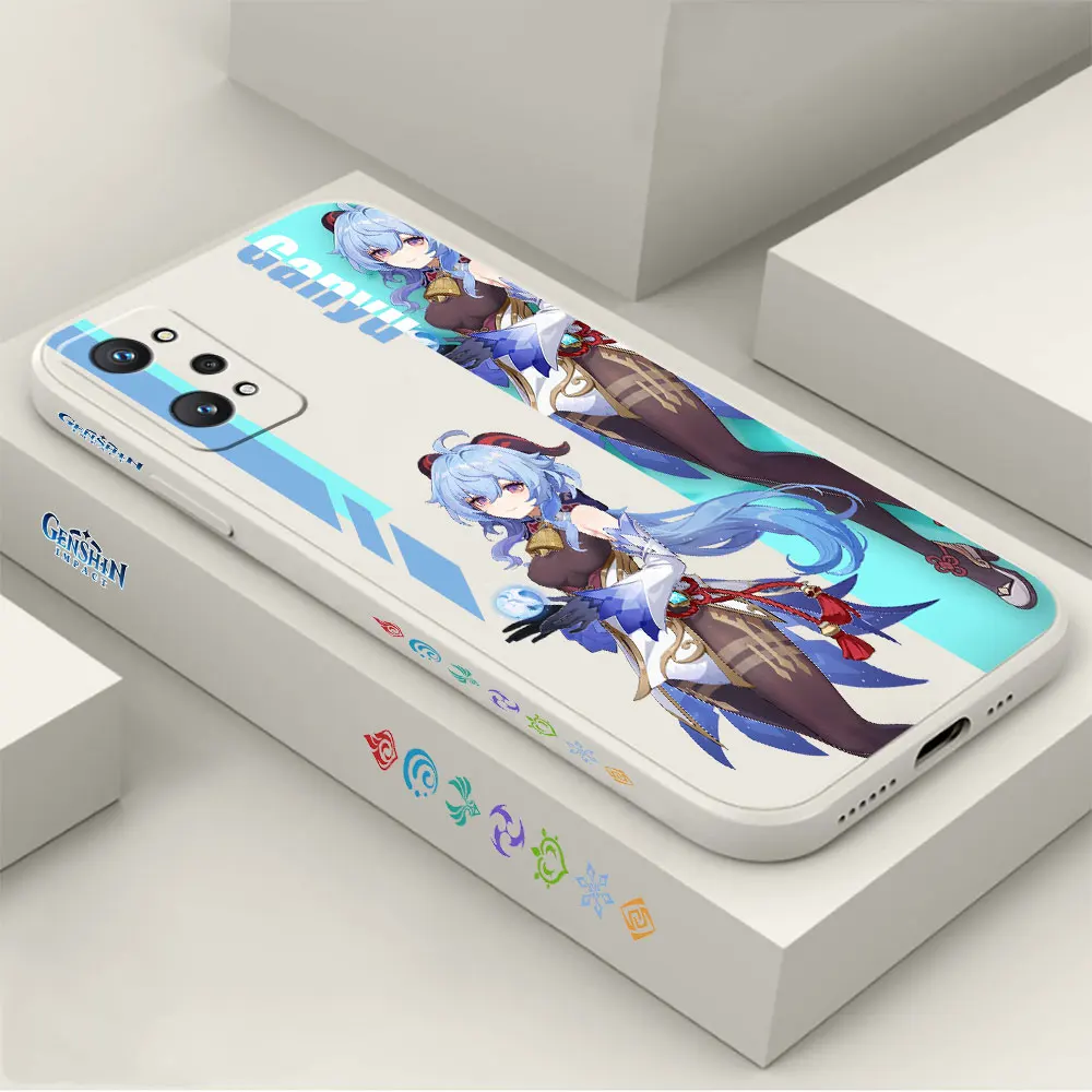 Genshin Impact Ganyu Sangonomiya Kokomi funda para Realme GT Neo 2 3 5 2T C21 C21Y C15 10 8 8I 7 7I 6 5 V25 V15 V13 Pro Plus