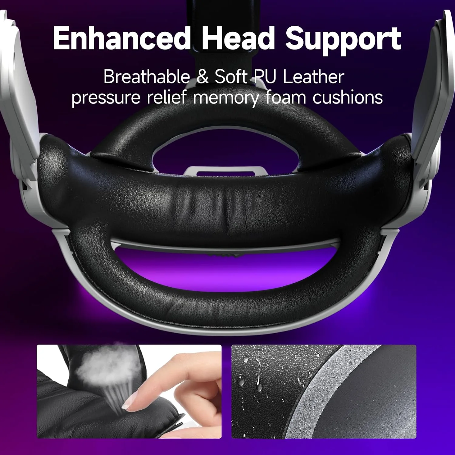 Correa de cabeza ajustable para Quest 3 Elite, repuesto de cojín suave, accesorios mejorados para Meta Quest 3 - imagen 5