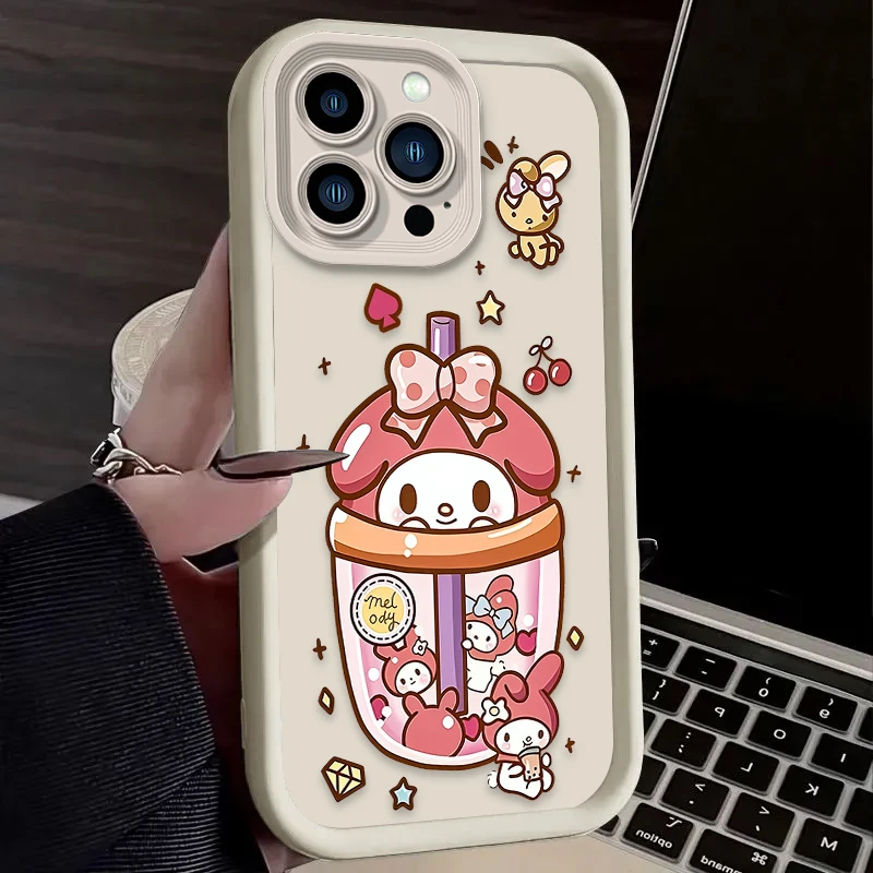 Preciosa funda de teléfono suave de dibujos animados Sanrio para iPhone 16 16E 15 14 13 12 11 Pro Max X XS X S Max XR SE 2020 SE4 7 8 Etui a prueba de golpes - imagen 5